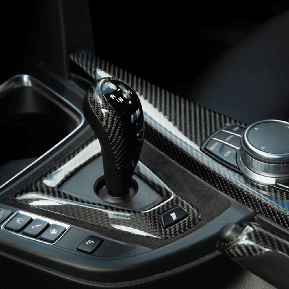 BMW M3 F80 & M4 F82/F83 CARBON FIBER & ALCANTARA SHIFTER CONSOLE REPLACEMENT