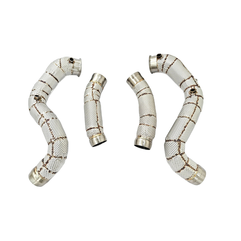 MERCEDES AMG C63/C63S W205 CATLESS DOWNPIPES WITH HEAT SHIELD