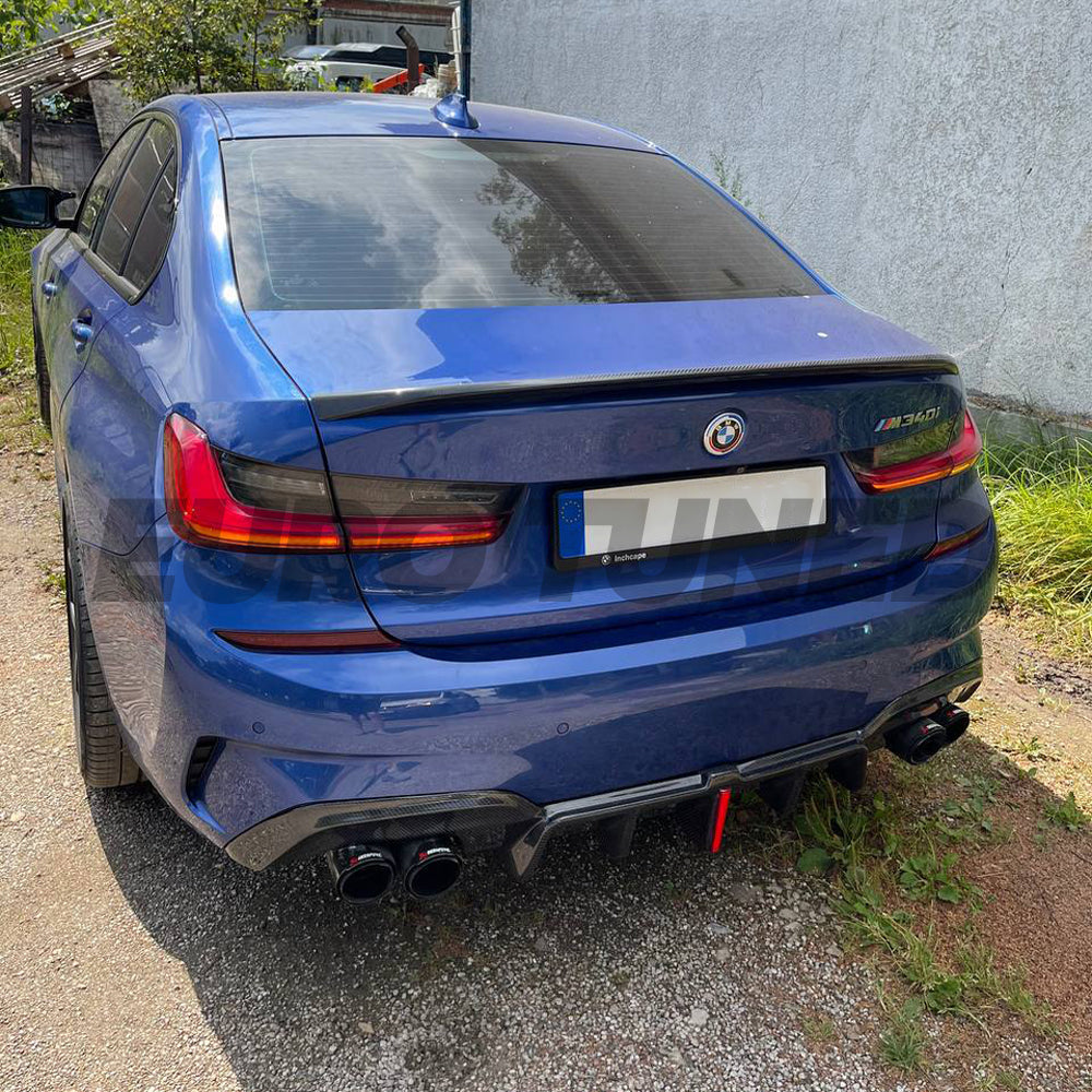 BMW 3 SERIES G20 CARBON FIBER REAR DIFFUSER WITH F1 LIGHT