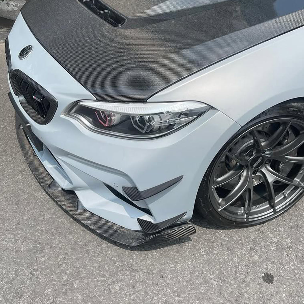 BMW M2 F87 CARBON FIBER FRONT BUMPER CANARDS