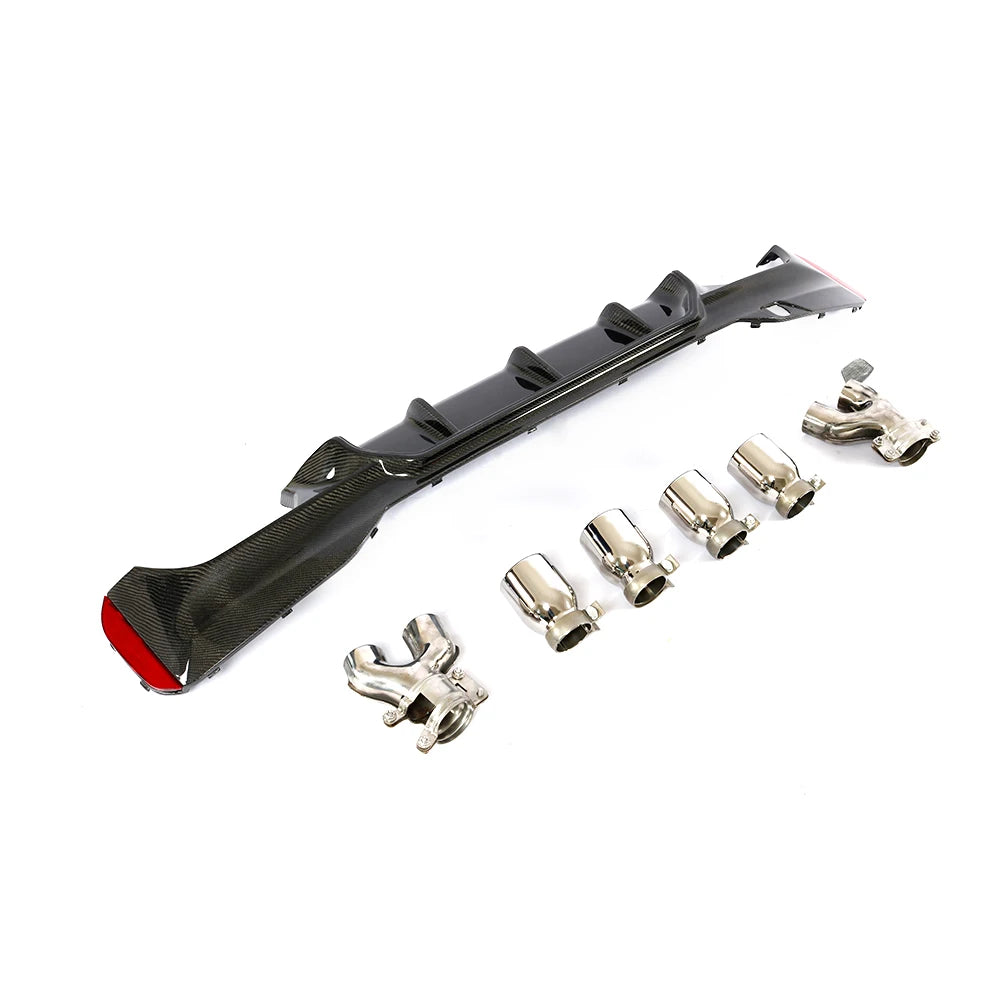 BMW 5 SERIES G30/G31 CARBON FIBER REAR DIFFUSERS WITH EXHAUST TIPS