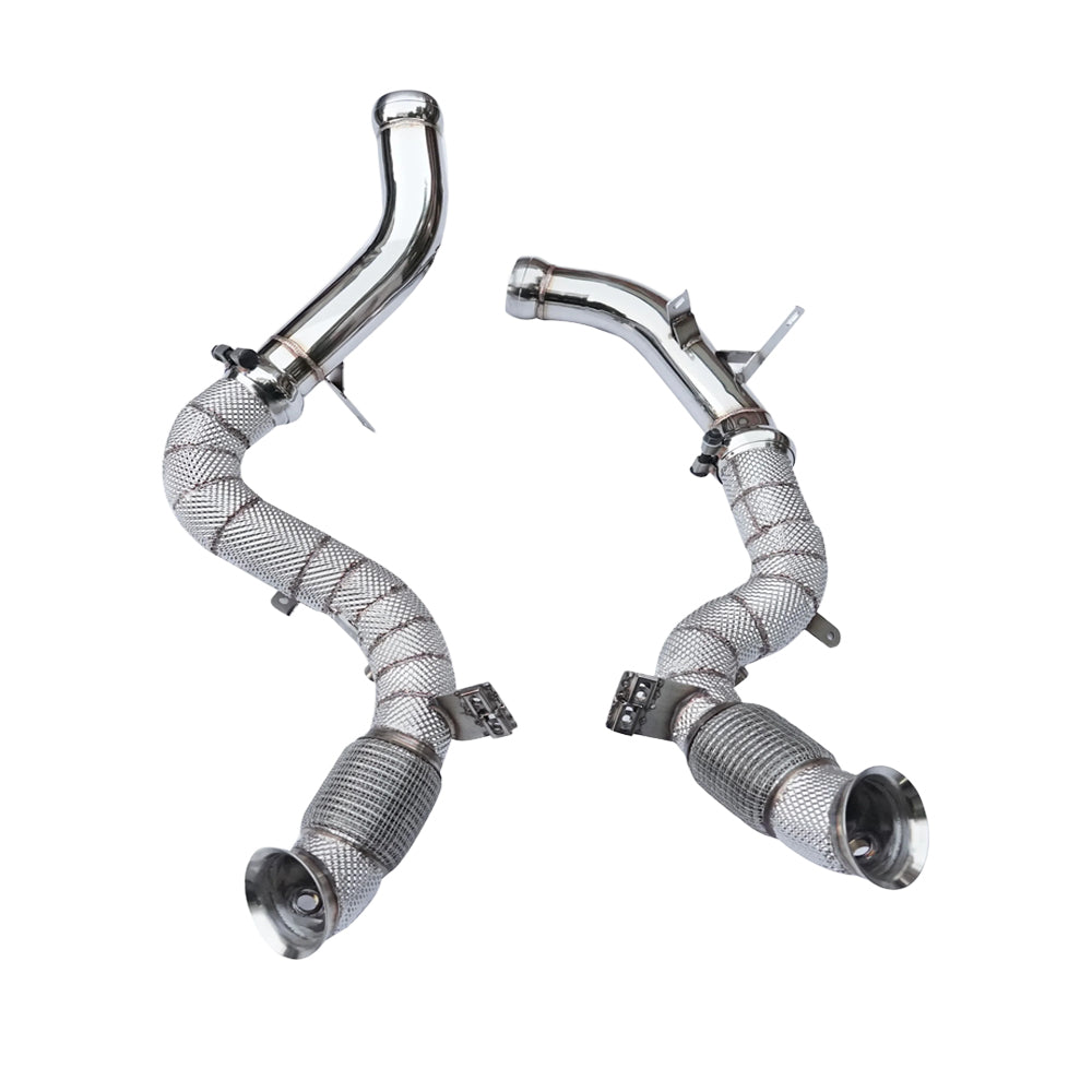 MERCEDES AMG E63/E63S W213 CATLESS DOWNPIPES WITH HEAT SHIELD