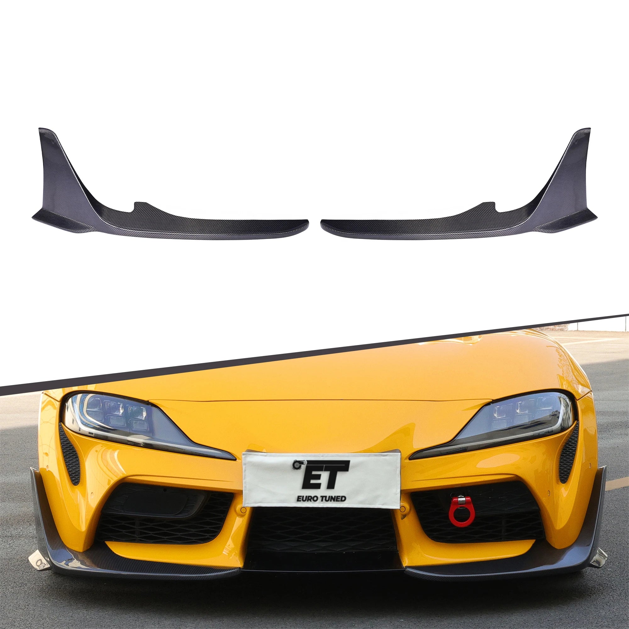 TOYOTA GR SUPRA A90 MK5 CARBON FIBER FRONT BUMPER SPATS (2019+)