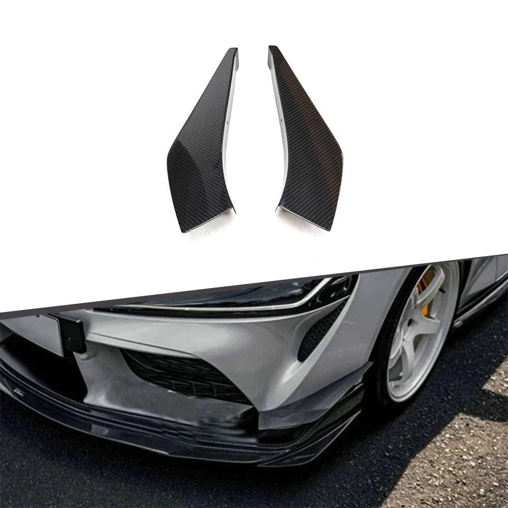 TOYOTA GR SUPRA A90 MK5 CARBON FIBER FRONT BUMPER CANARDS (2019+)