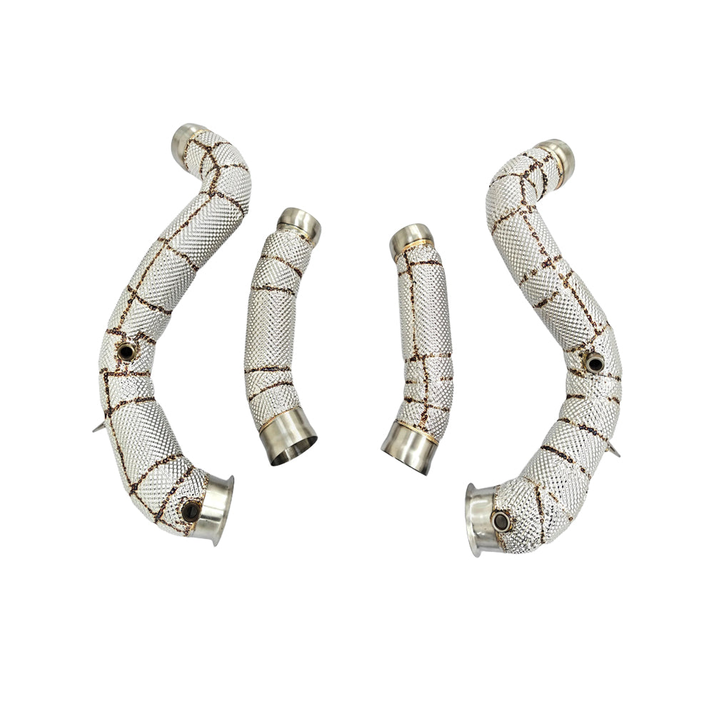 MERCEDES AMG C63/C63S W205 CATLESS DOWNPIPES WITH HEAT SHIELD