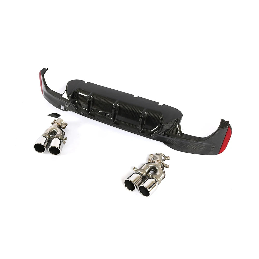 BMW 5 SERIES G30/G31 CARBON FIBER REAR DIFFUSERS WITH EXHAUST TIPS