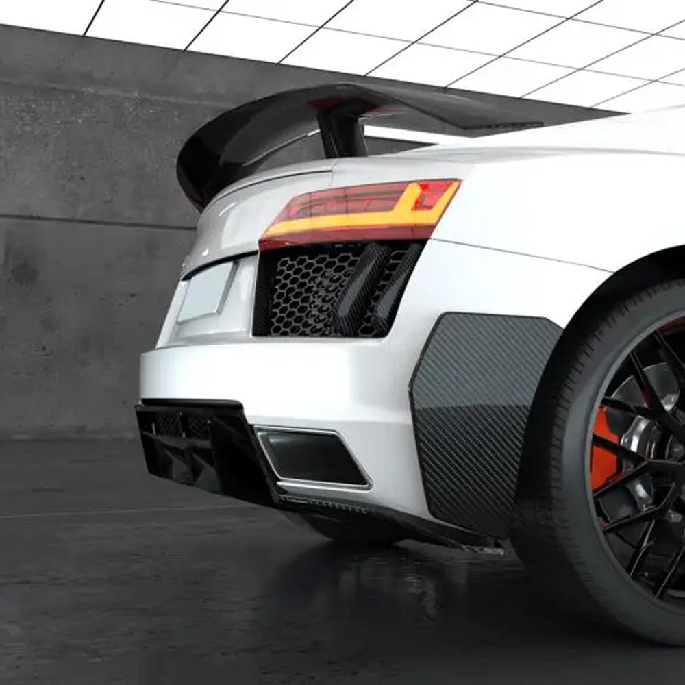 AUDI R8 COUPE CARBON FIBER REAR BUMPER TRIMS
