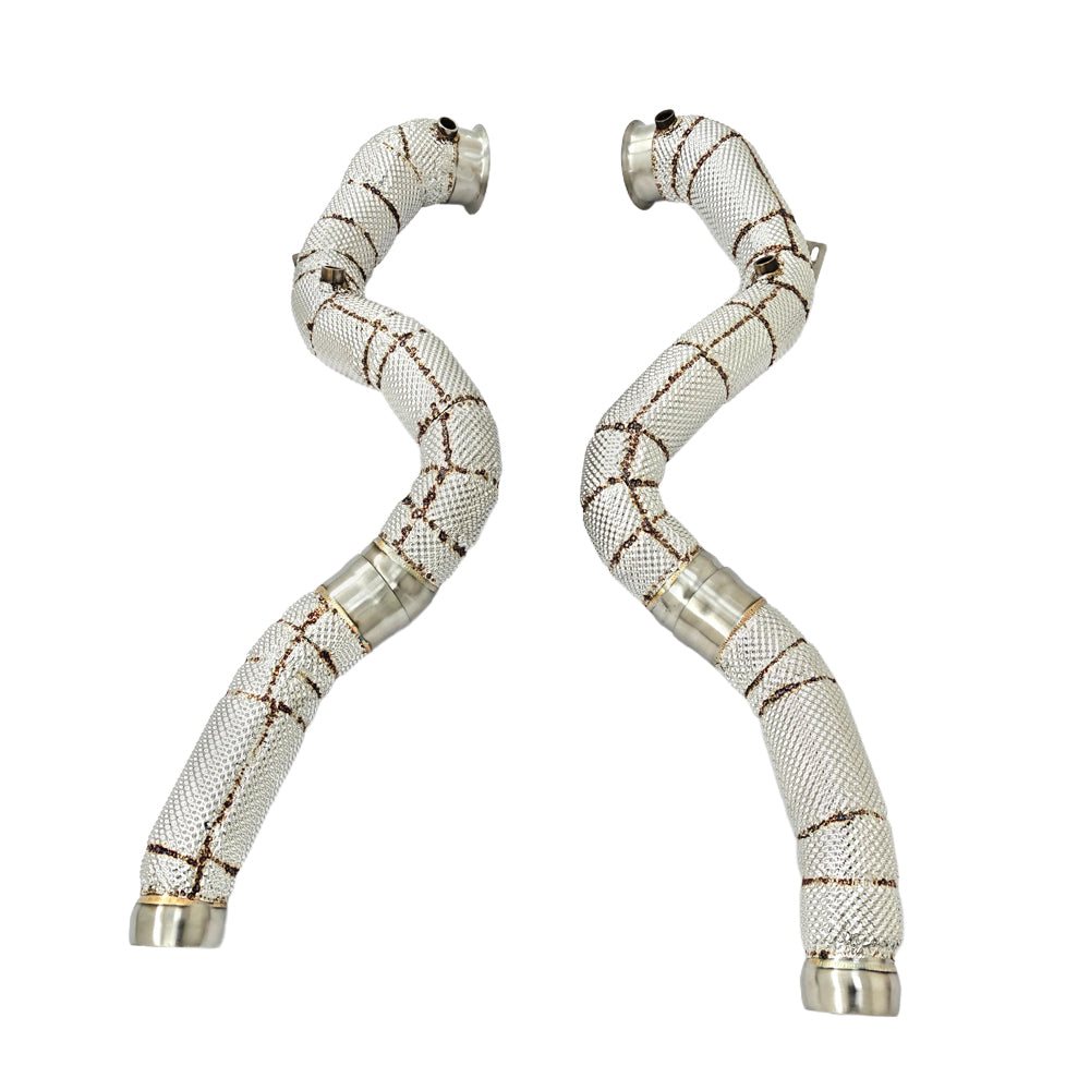 MERCEDES AMG C63/C63S W205 CATLESS DOWNPIPES WITH HEAT SHIELD