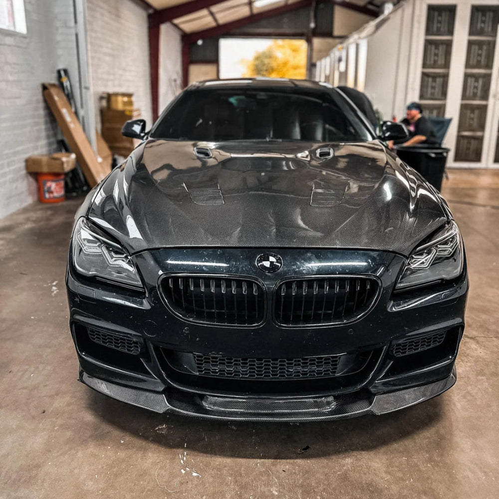 BMW 6 SERIES F06/F12/F13 CARBON FIBER V STYLE FRONT SPLITTER