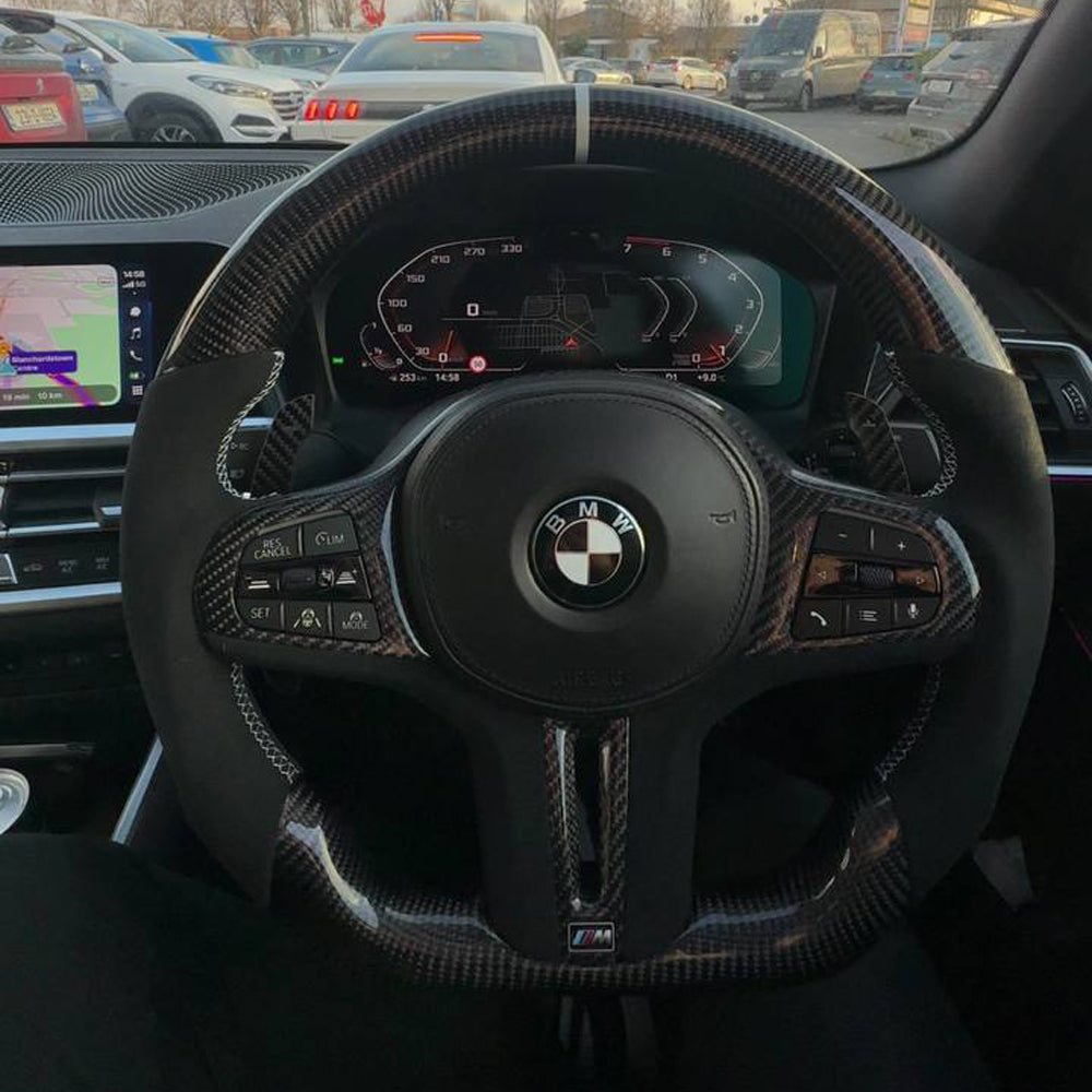 BMW G-CHASSIS 2/3/4/5 SERIES & M2/M3/M4 CUSTOM FLAT BOTTOM STEERING WHEEL