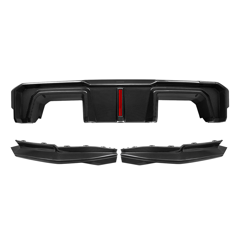 SOOQOO V1 BMW M3 G80 / G81 Pre-Preg Carbon Fibre Rear Diffuser with Brake Light (2021+)
