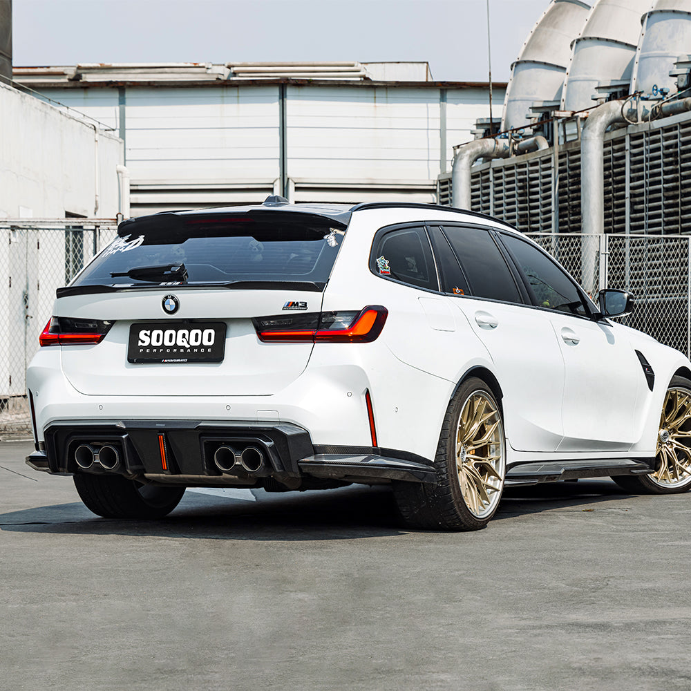SOOQOO V1 BMW M3 G80 / G81 Pre-Preg Carbon Fibre Rear Diffuser with Brake Light (2021+)