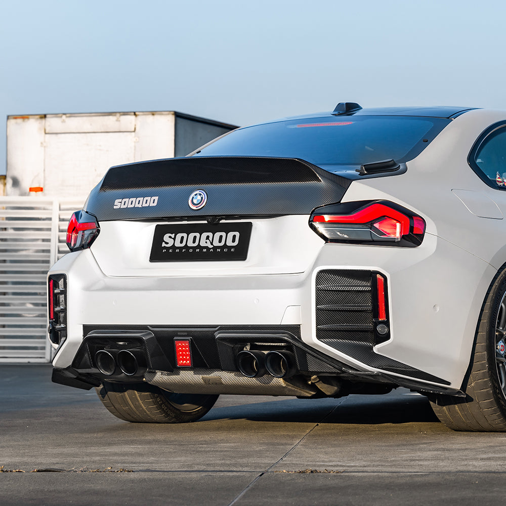 SOOQOO V3 BMW M2 G87 Pre-Preg Carbon Fibre Rear Diffuser with Brake Light (2023+)