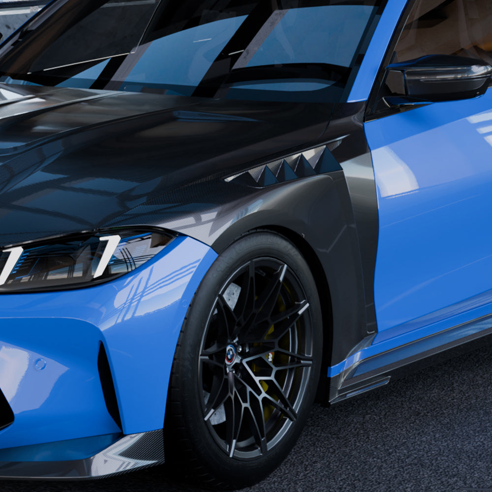 SOOQOO BMW M3 G80 / G81 Pre-Preg Carbon Fibre Front Side Fenders (2021+)