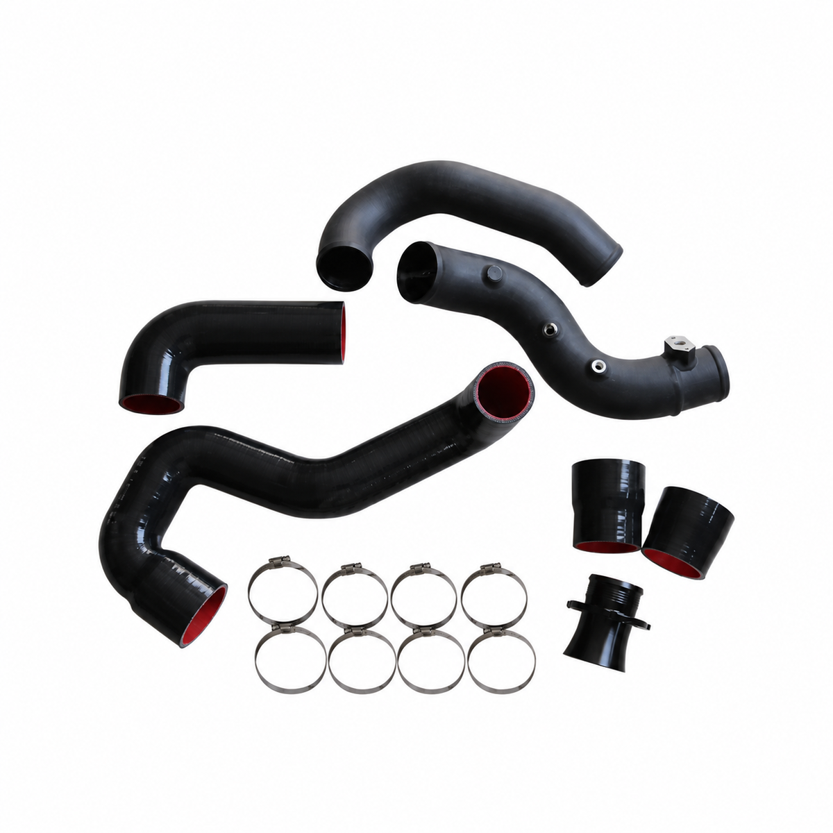 Audi B8 B8.5 2.0T complete charge pipe kit with aluminum pipes silicone couplers and clamps