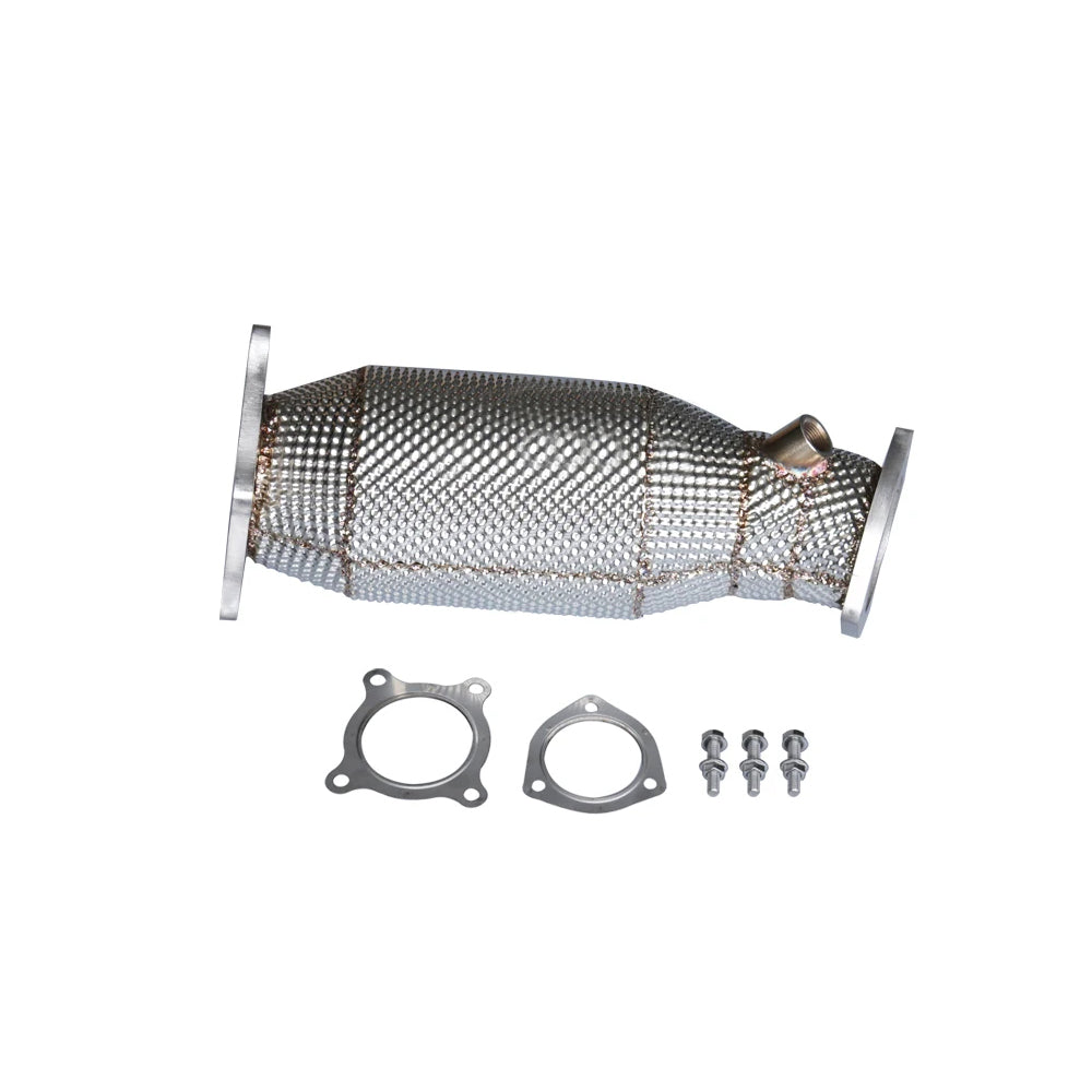 Audi B9 2.0 TFSI SS304 catted downpipe with heat shield and installation hardware