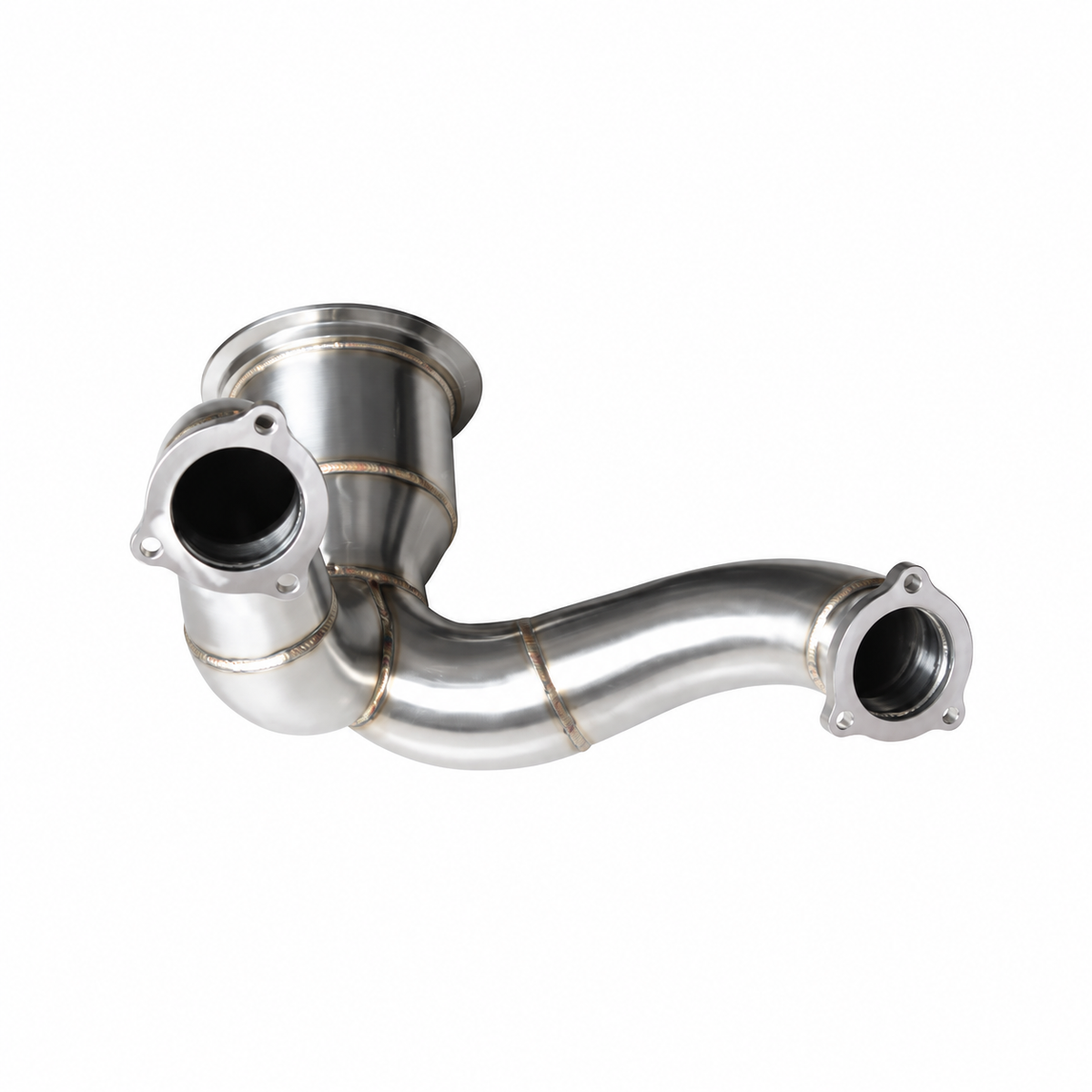 Audi EA839 OPF catless downpipe sensor port and flange detail