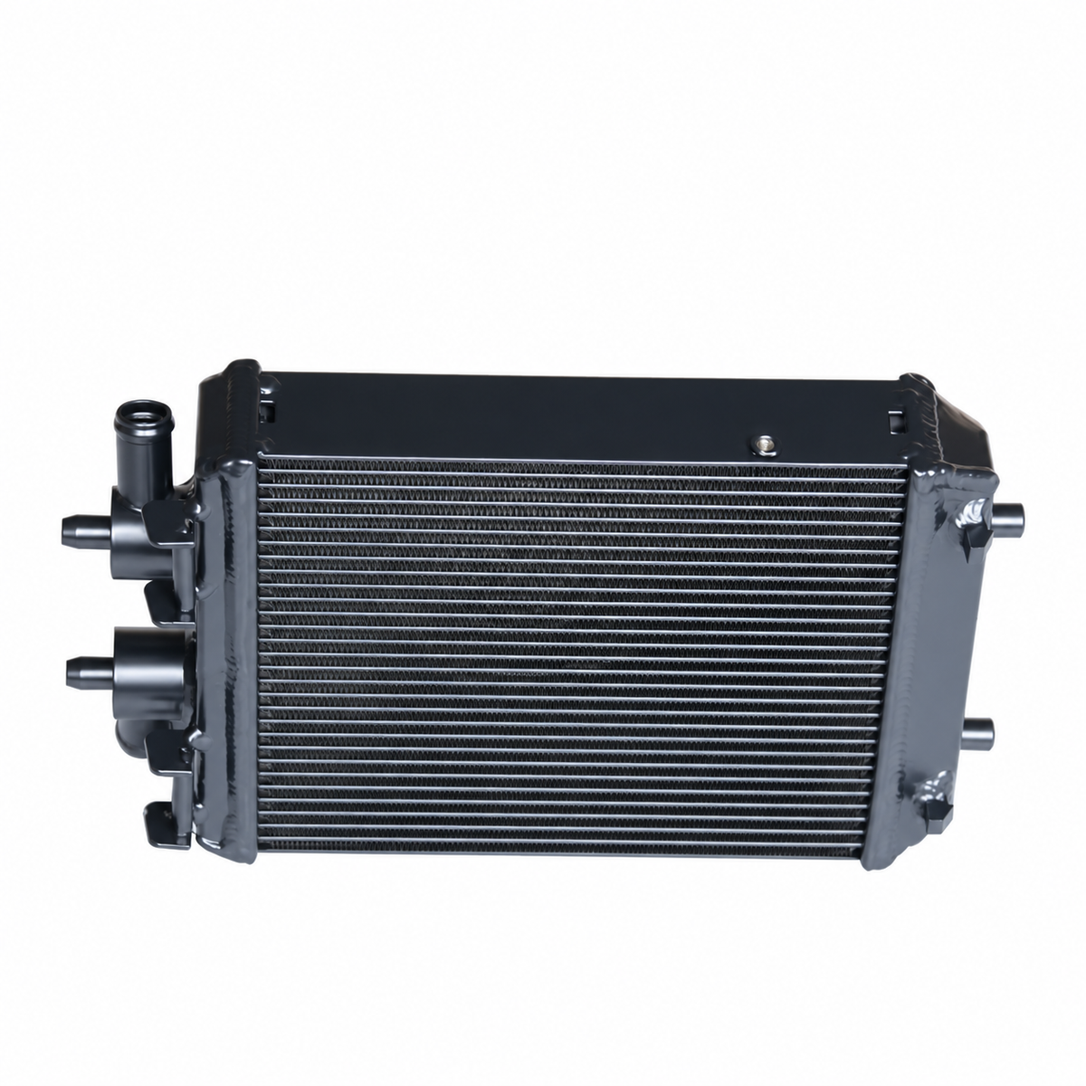 Audi RS3 8V aluminum auxiliary radiator cooling core and side tank detail