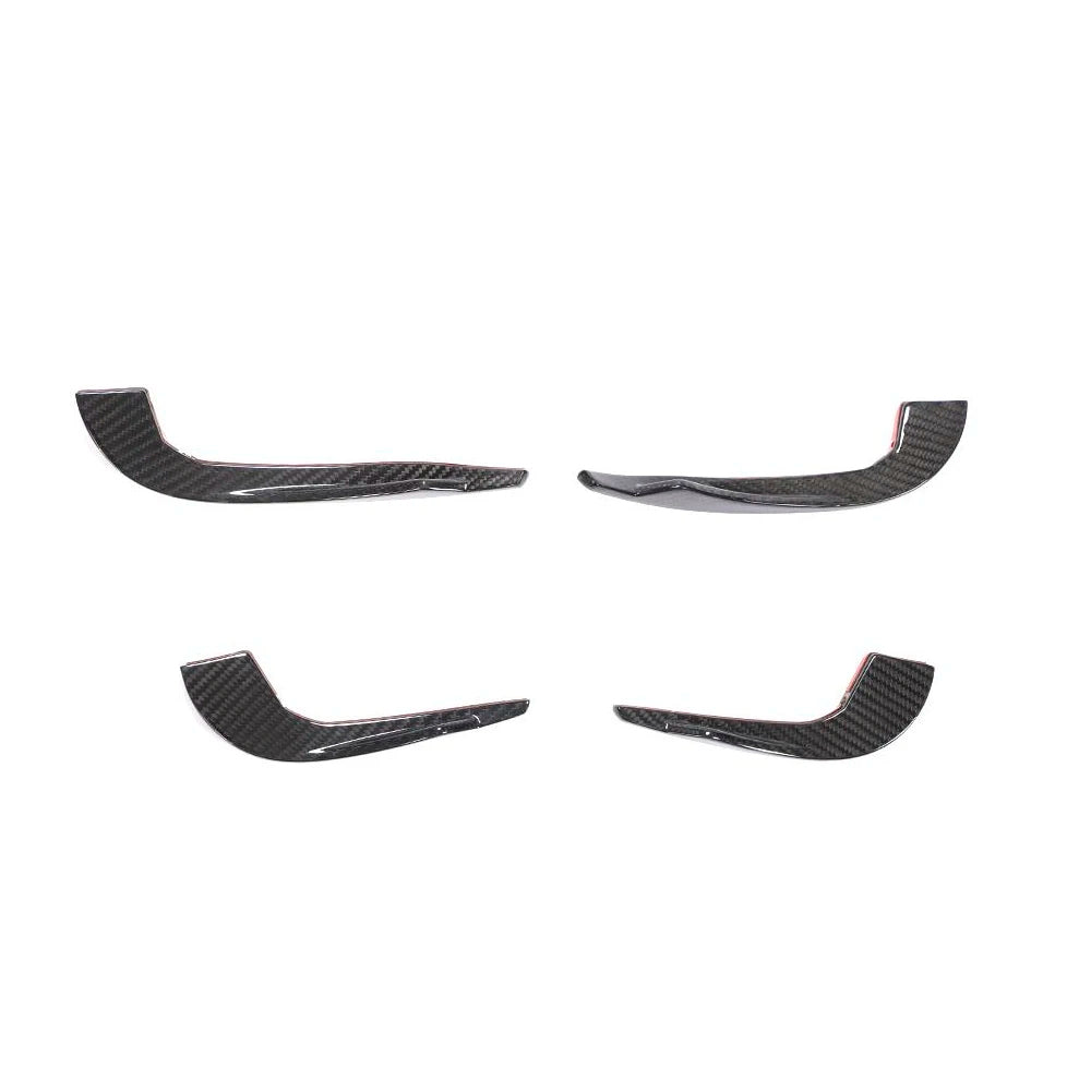 Audi RS3 8V carbon fiber 4-piece front bumper fin set