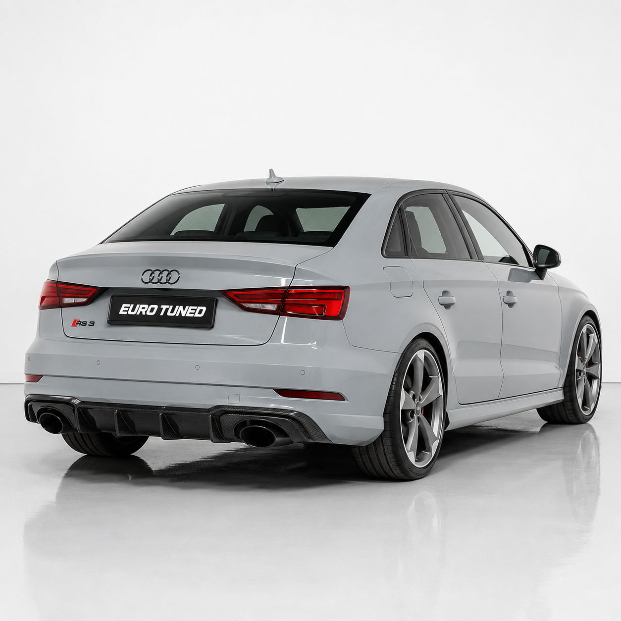 Audi RS3 8V LCI carbon fiber rear diffuser installed