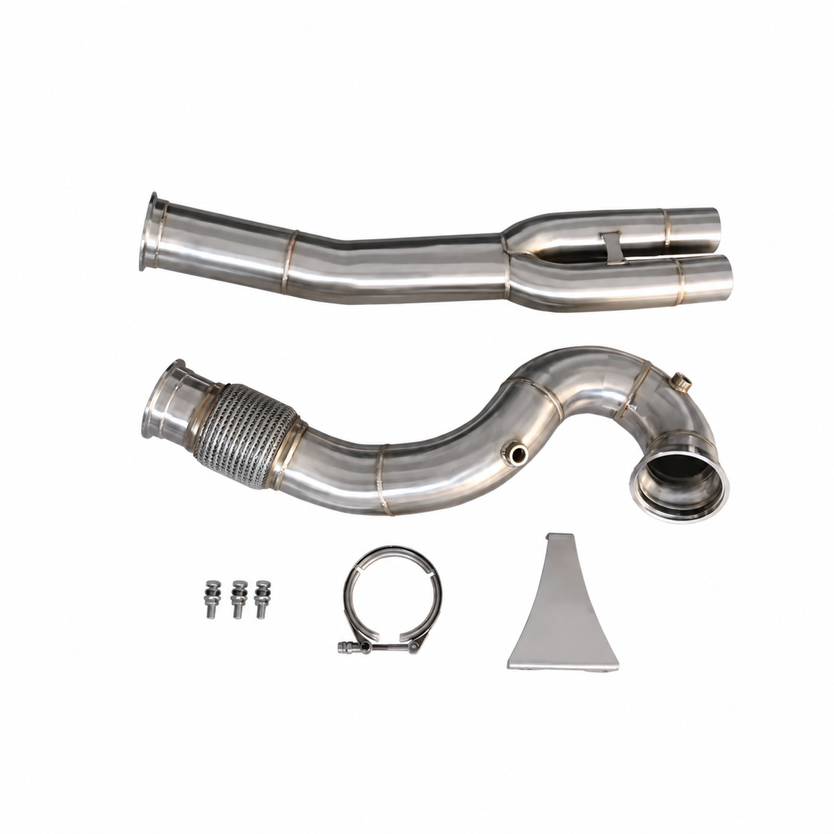 Audi RS3 8V TT RS 8S 2.5 TFSI 3.5 inch catless downpipe kit with installation hardware