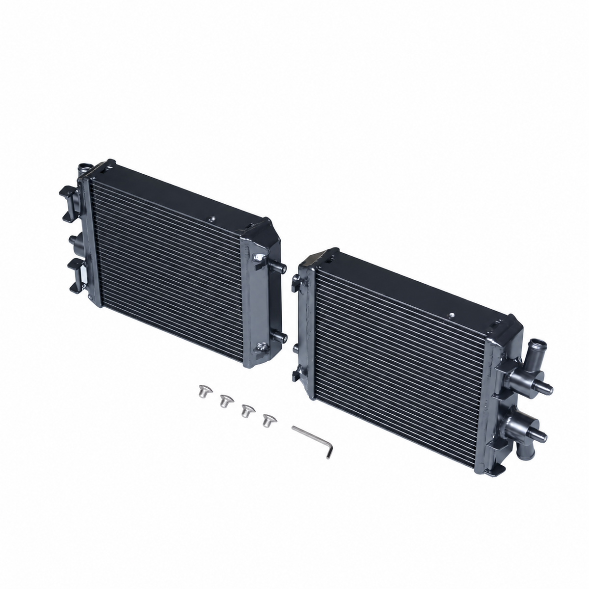 Black aluminum auxiliary radiators for Audi RS3 8V and TT RS 8S 2.5 TFSI