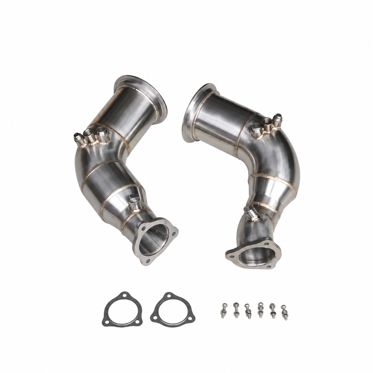 Audi RS4 B9 RS5 F5 2.9T catless downpipes for OPF models with gaskets and installation hardware