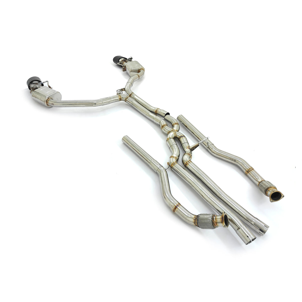 Audi RS6 C7 and RS7 C7 4.0T cat-back exhaust center pipe section in 304 stainless steel