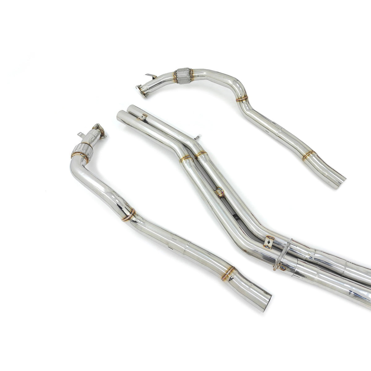 Audi RS6 C8 and RS7 C8 4.0T stainless steel front and center exhaust pipe sections