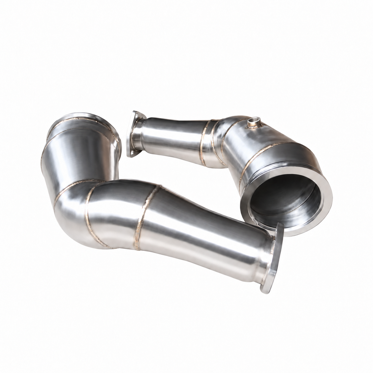 High-flow catless downpipe pair for Audi RS6 C8 and RS7 C8 4.0 TFSI twin-turbo V8