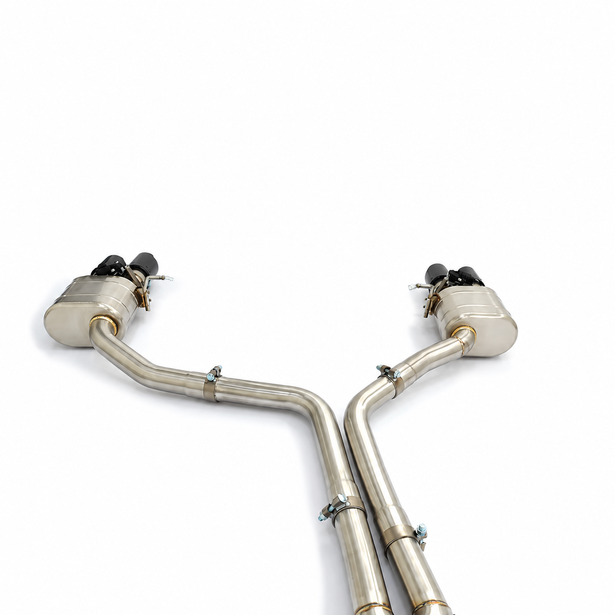 Audi S4 B8 and S5 B8 3.0T valved rear exhaust muffler section with electronic valve actuators