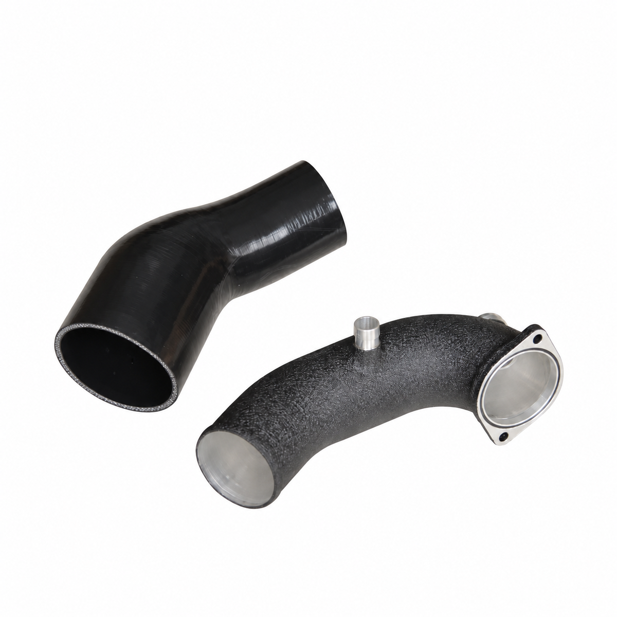 Audi S4 B9 S5 F5 3.0 TFSI aluminum turbo inlet pipe with black intake hose