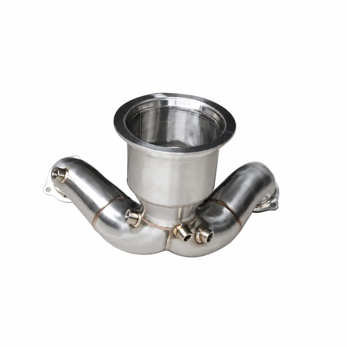 Audi S4 S5 OPF catless downpipe exhaust outlet and stainless steel weld detail