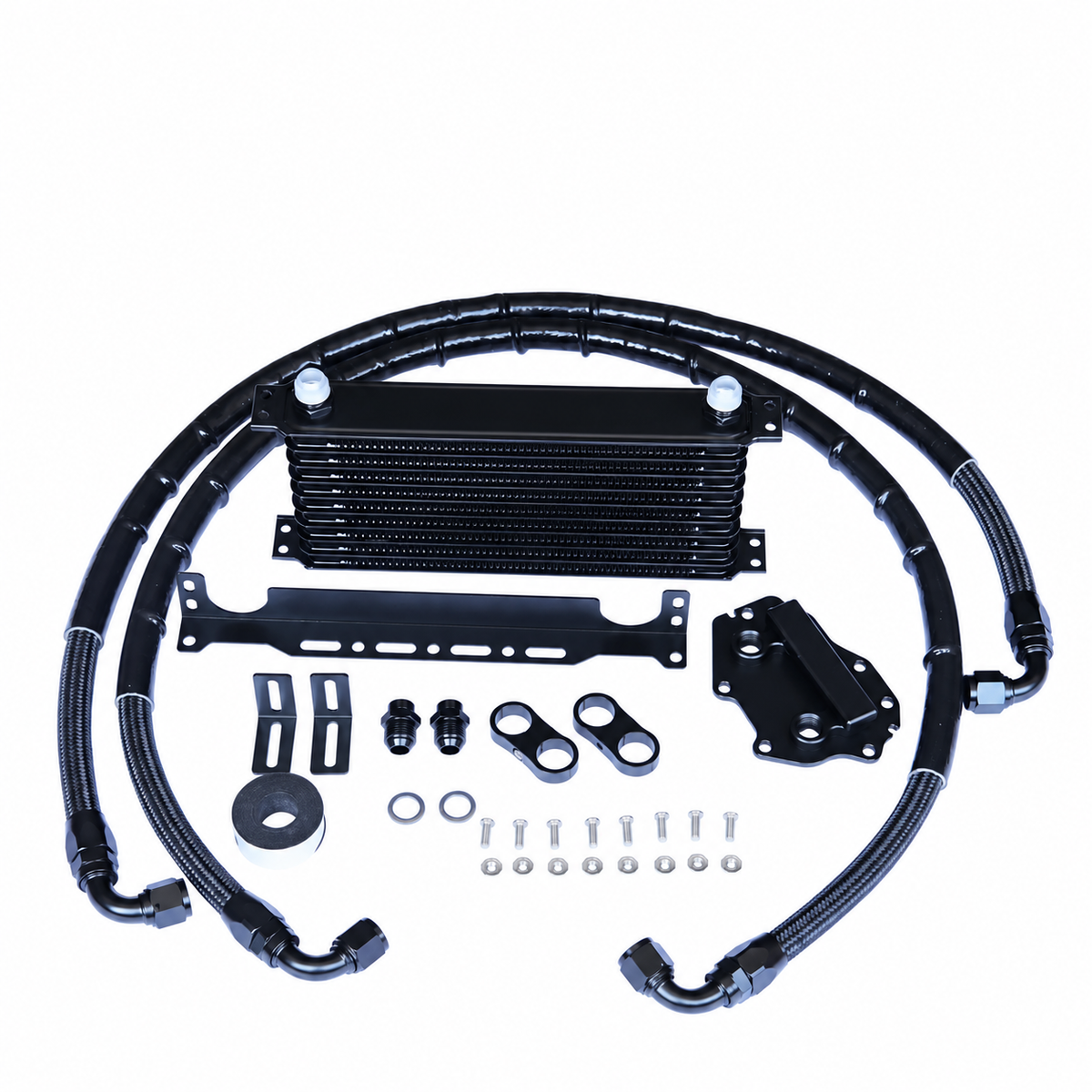 BMW B48TU G20 G22 G30 G29 engine oil cooler kit with hoses adapter and installation hardware