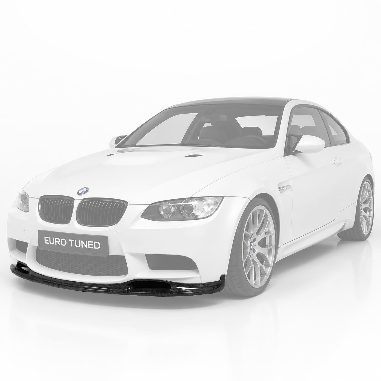 BMW E92 M3 carbon fiber front splitter installed front view