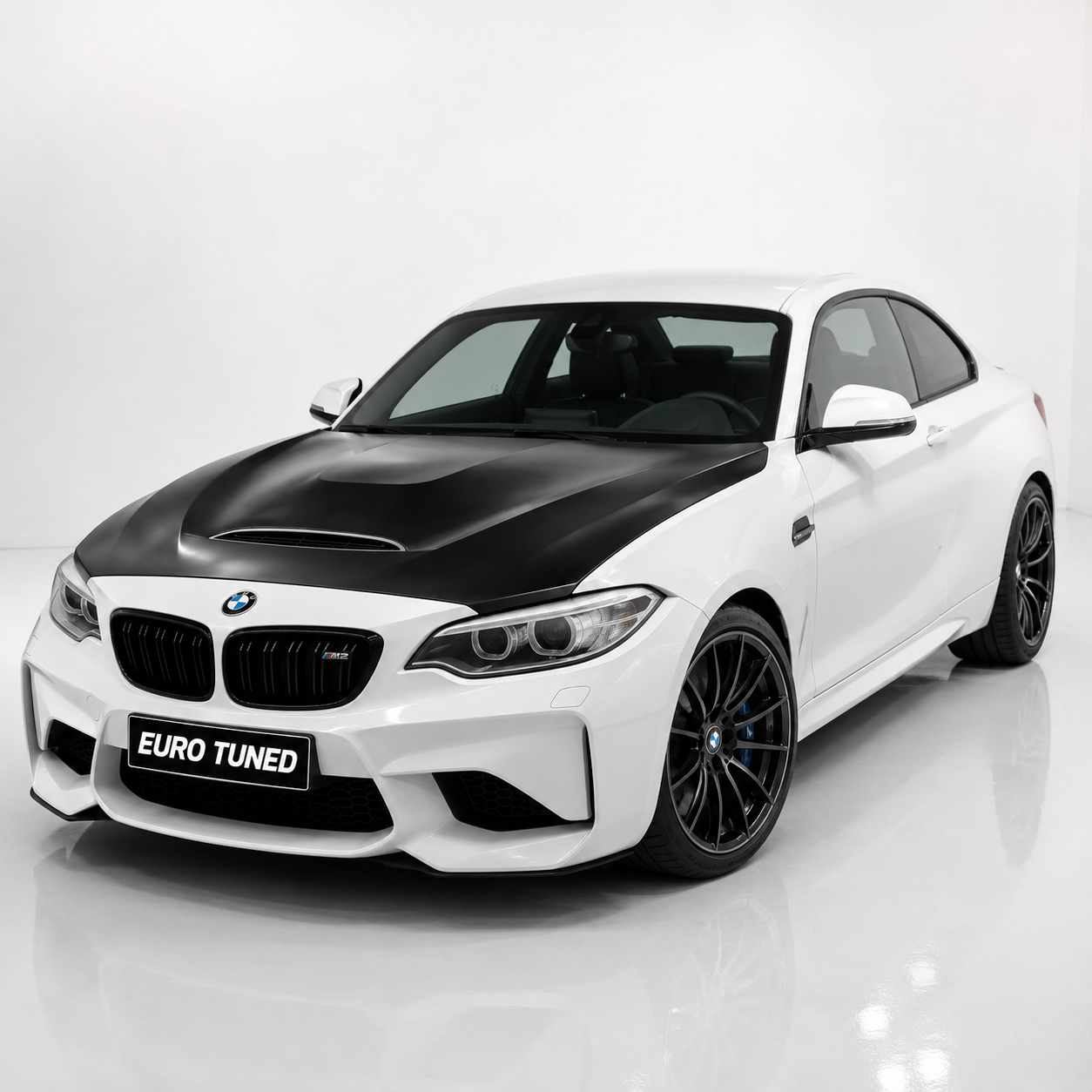BMW F22 F87 GTS style aluminum bonnet installed