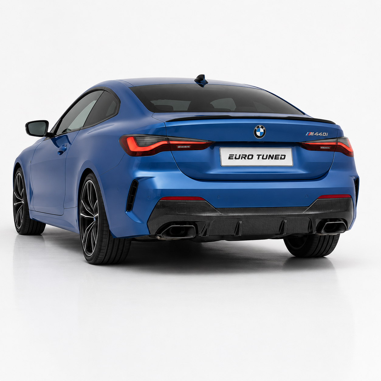 BMW 4 Series G22 G23 carbon fiber rear diffuser installed