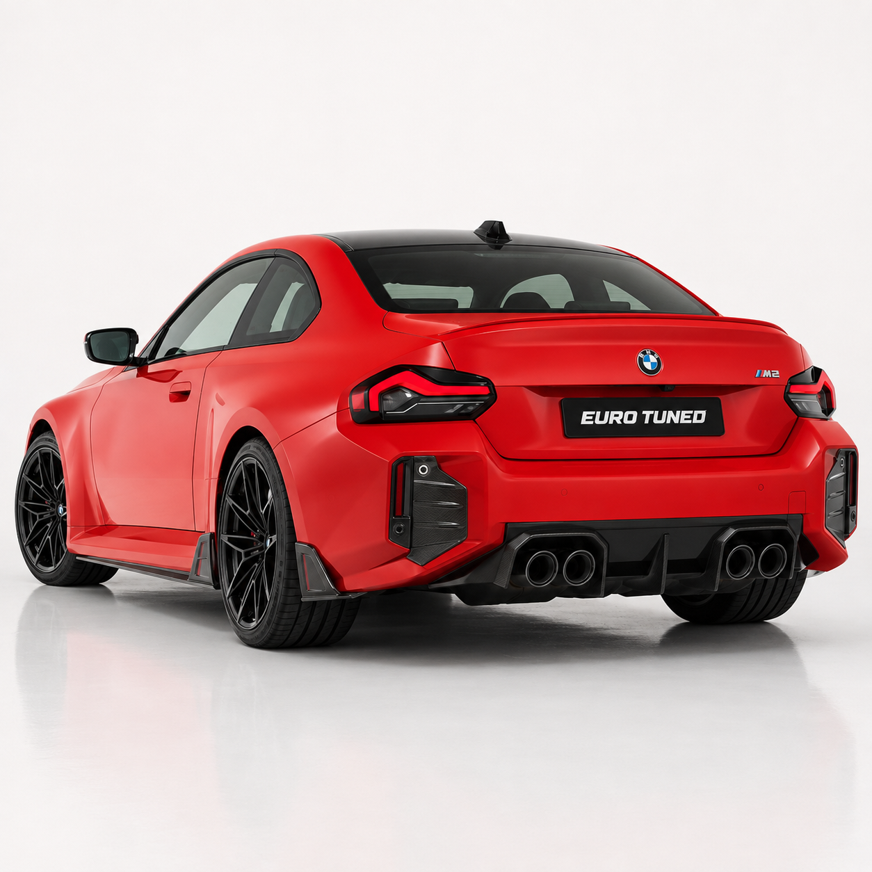 Gloss carbon fiber rear canards on BMW M2 G87