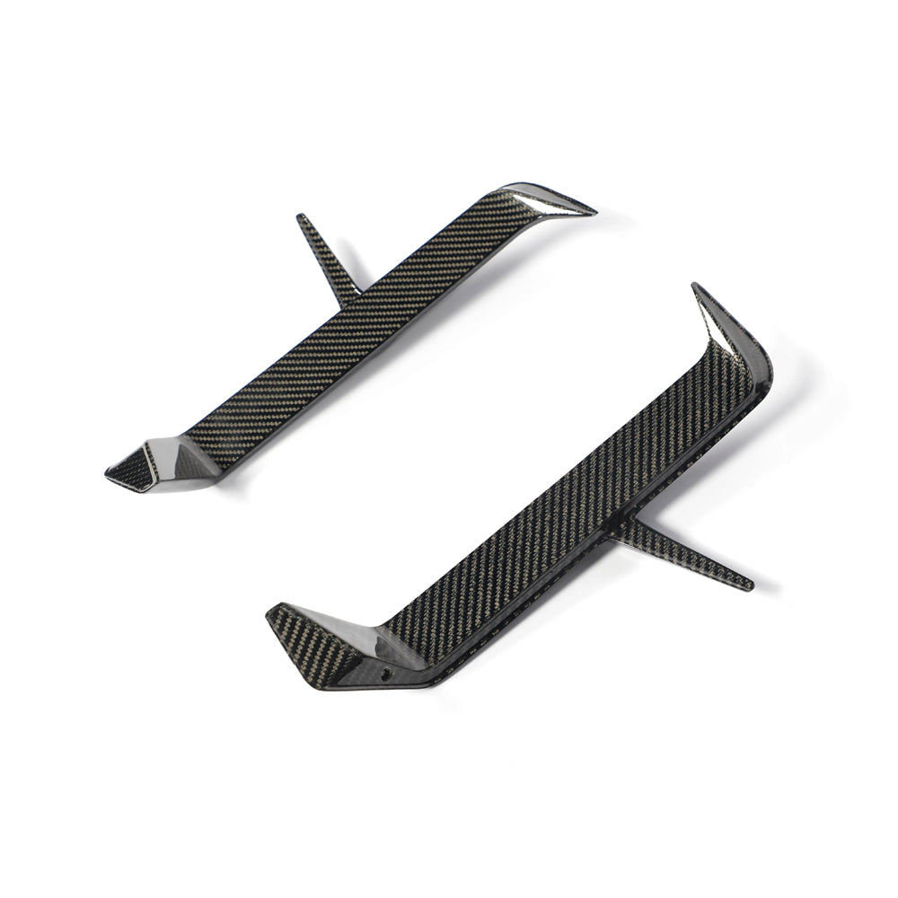 BMW G90 G99 M5 carbon fiber rear canard pair side angle