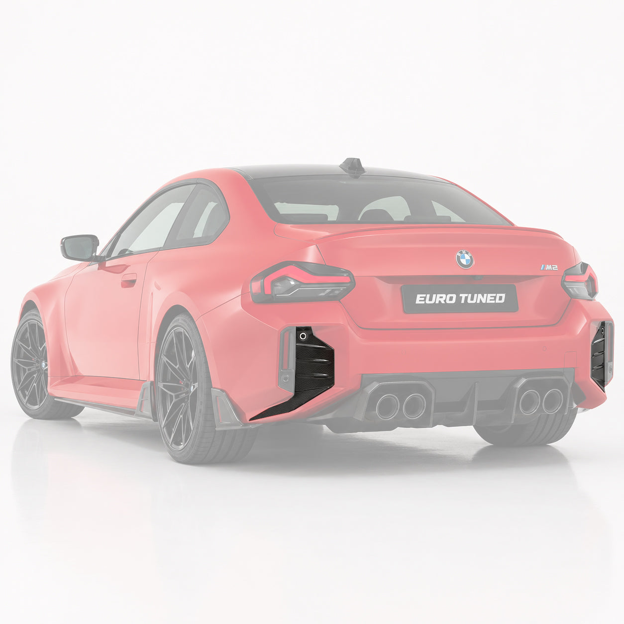 BMW M2 G87 carbon fiber rear canards installed
