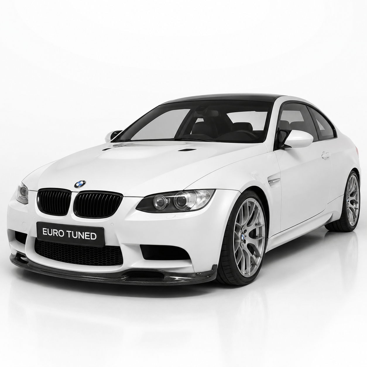 BMW M3 E92 carbon fiber front lip splitter installed