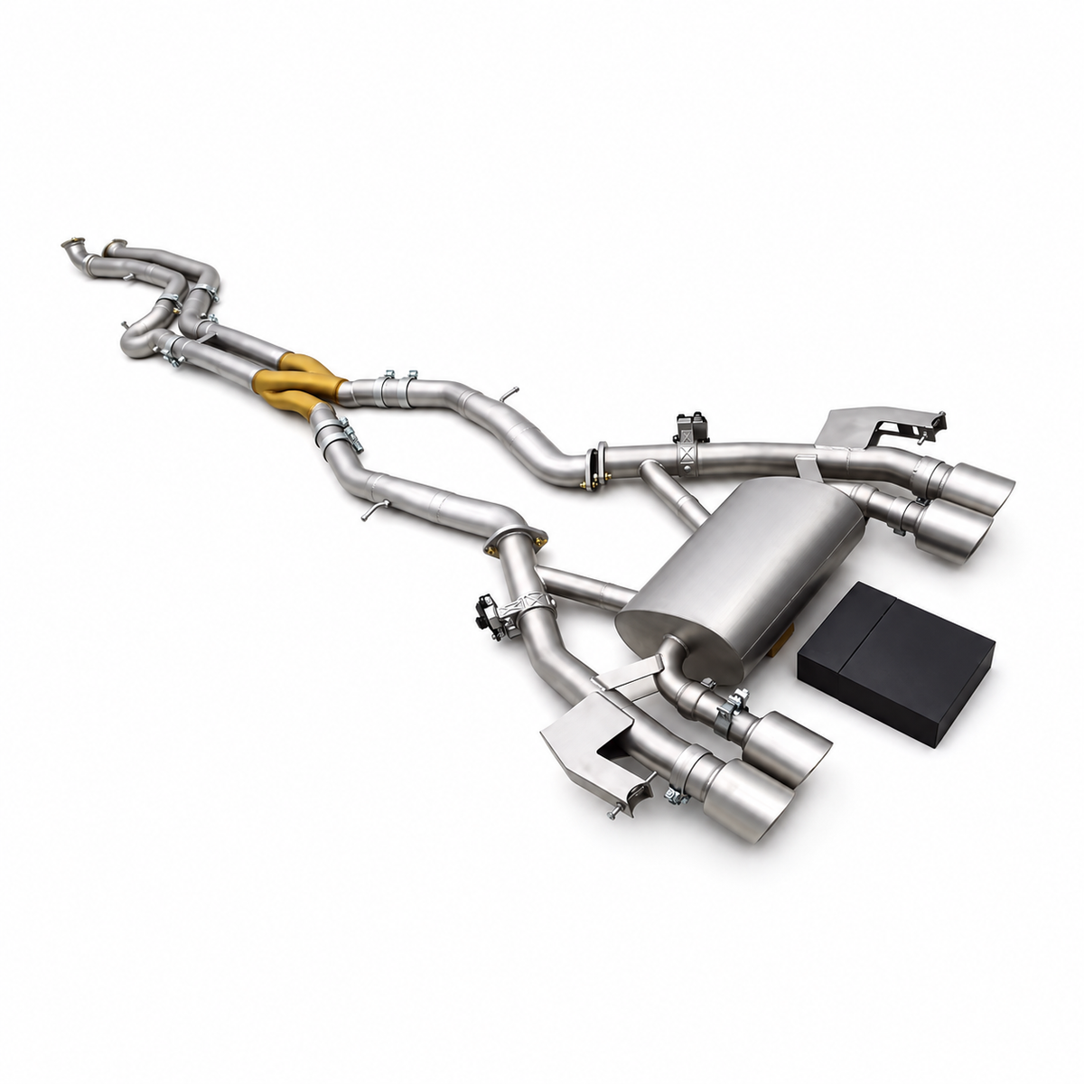 BMW M3 G80 and M4 G82 S58 Z-Pipe valved cat-back exhaust system in 304 stainless steel
