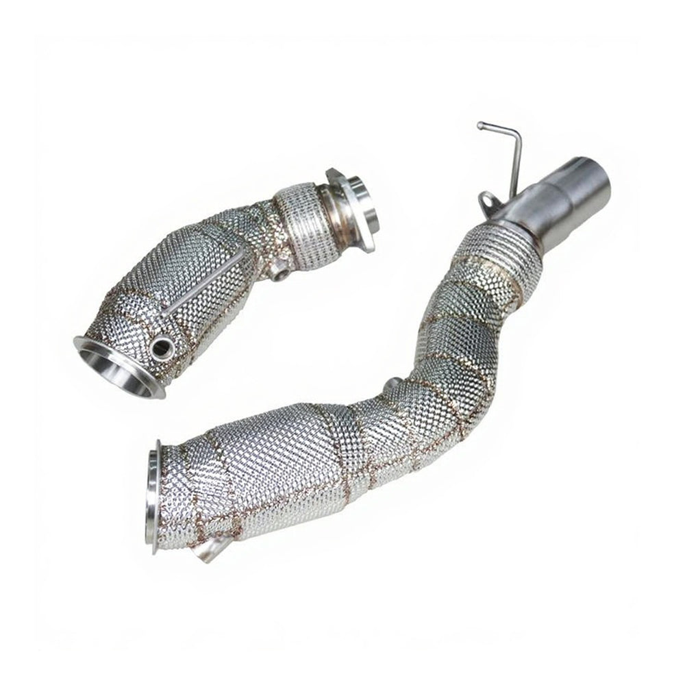 BMW M4 F82 F83 S55 OPF 200 cell catted downpipe pair with heat shields