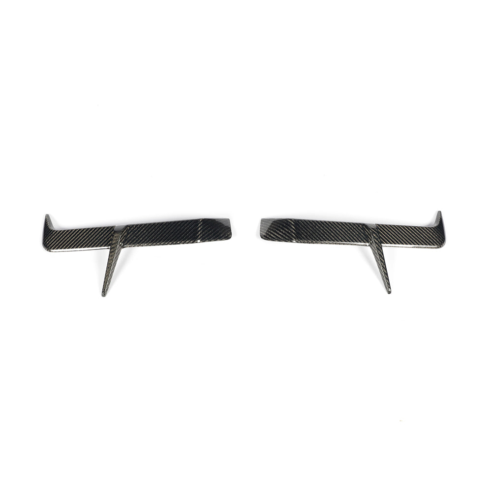 BMW M5 G90 G99 carbon fiber rear bumper canards front view