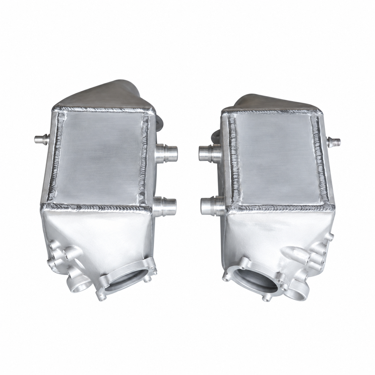 Aluminum charge air intercooler pair for BMW M5 F10 and M6 F chassis S63