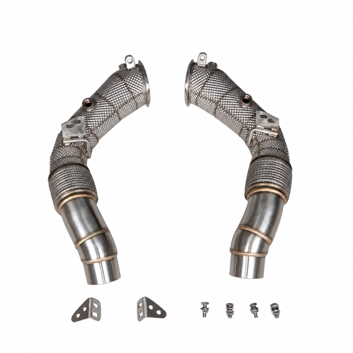 High-flow catless downpipe pair for BMW M5 F10 and M6 F06 F12 F13 S63 4.4L twin-turbo V8
