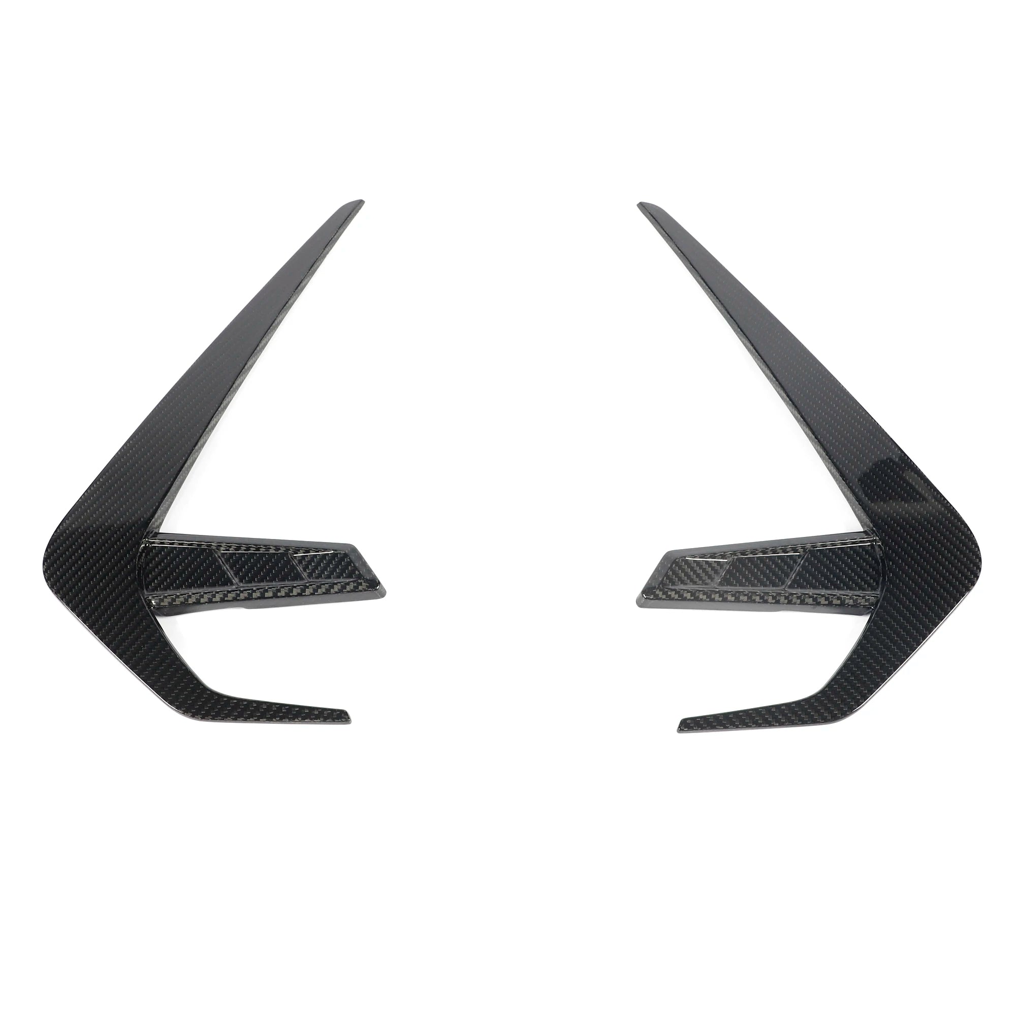 BMW M8 F91 F92 F93 carbon fiber side vent trims front view