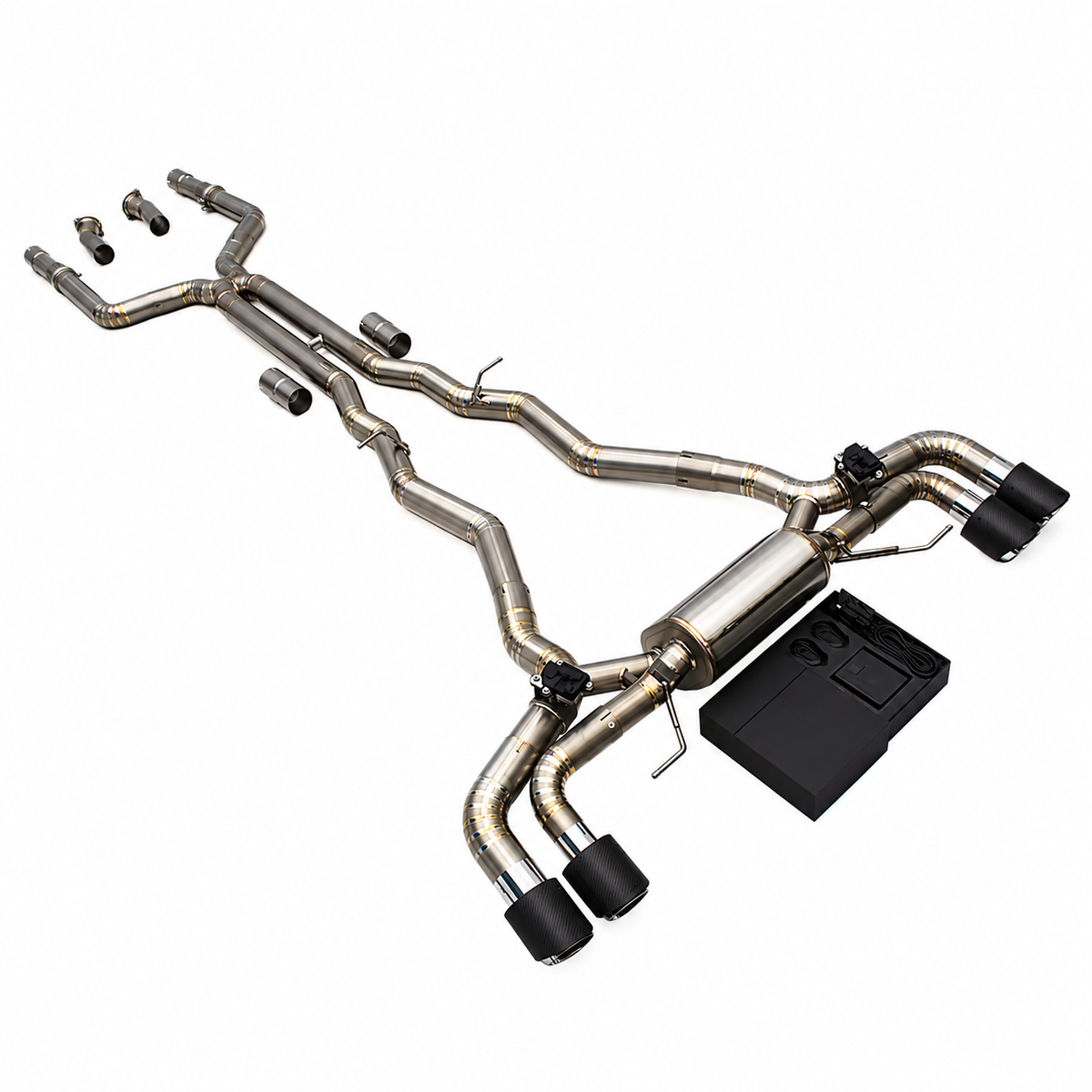 BMW M8 F91 F92 and F93 S63 titanium Forward X-Pipe valved cat-back exhaust system