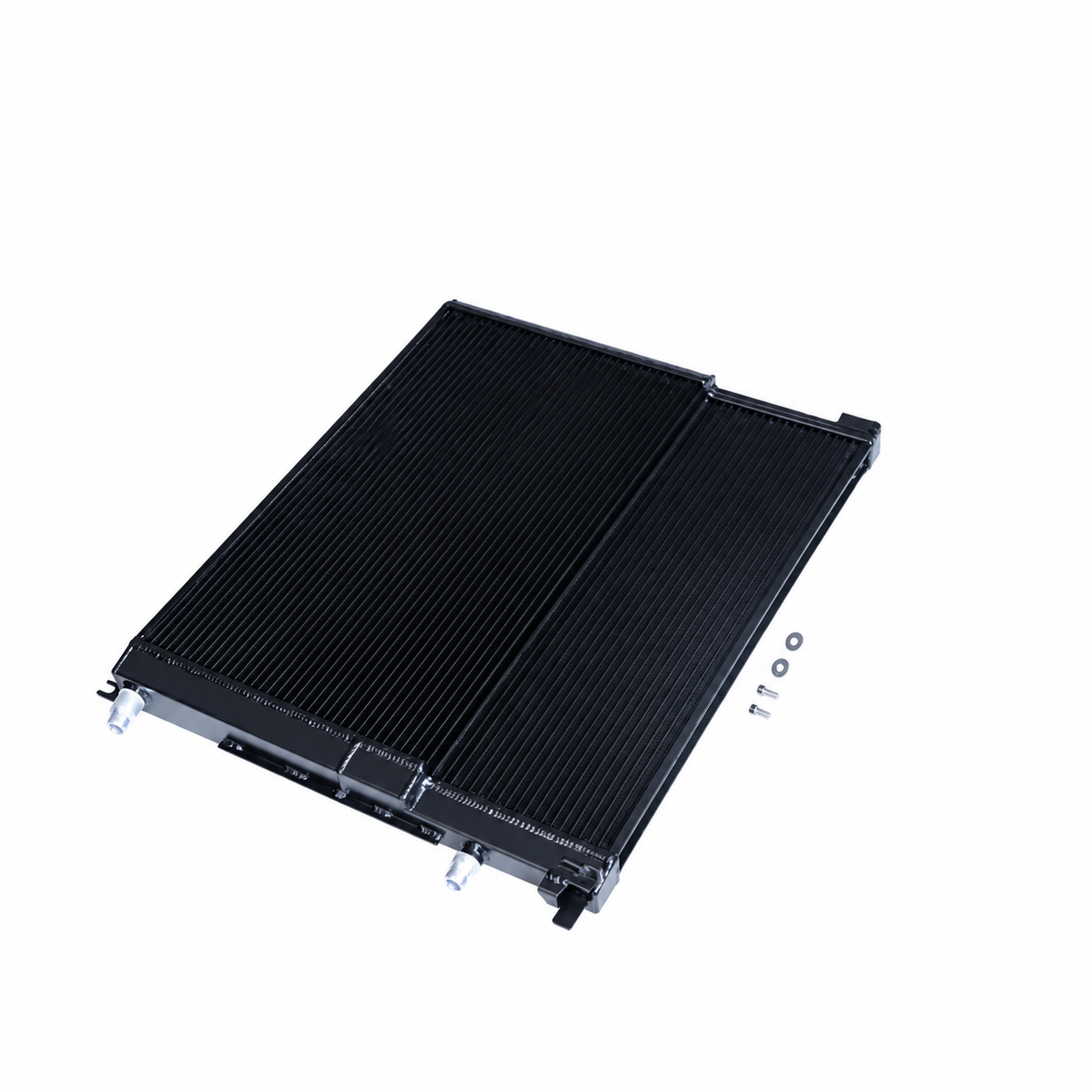 BMW S58 X3M X4M performance radiator angled view with aluminum cooling core