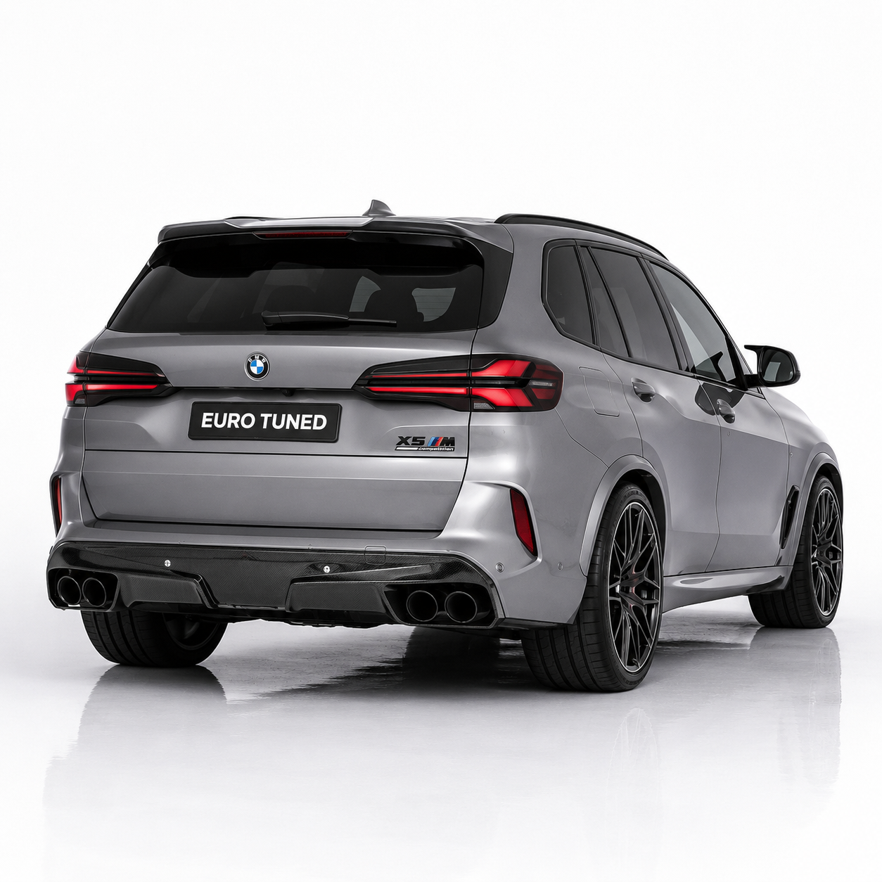 BMW X5 M F95 LCI dry carbon fiber rear diffuser installed